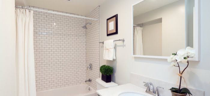 small bathroom with white tile